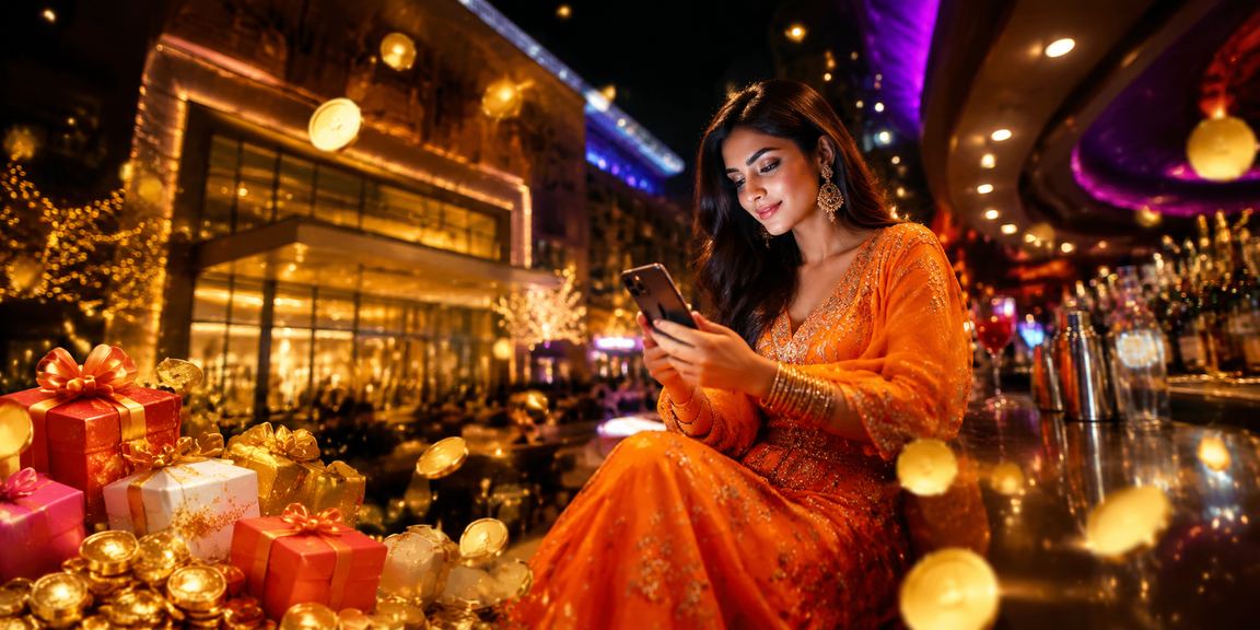 Mobile casino gaming in Delhi with red and gold theme